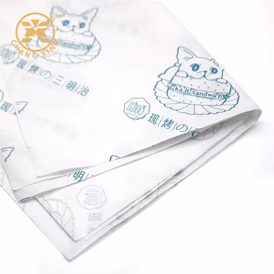 Fettdichtes Wachs-Sandwich-Verpackungspapier, Einwickelpapier für gebratene Hähnchen-Pommes